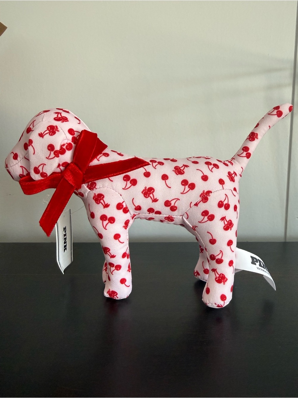 VS PINK Cherry Dog with Red Bow